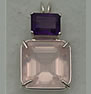 Rose Quartz Earth Heart Crystal� With Emerald Cut Amethyst