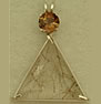 Rutilated Quartz Star of David With Round Cut Golden Topaz