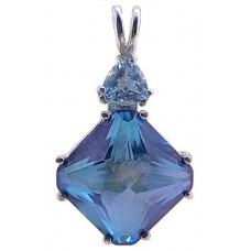 Aqua Aura Small Magician Stone with Trillion Blue Topaz