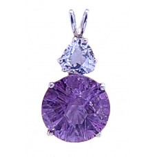 Amethyst Super Nova™ with Trillion Cut Clear Quartz