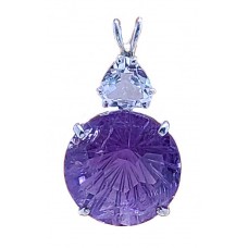 Amethyst Super Nova™ with Trillion Cut Clear Quartz