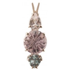 Amethyst Super Nova™  with Pear Cut Danburite & Trillion Cut Blue Topaz