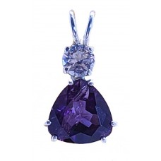 Amethyst with Round Cut Clear Quartz