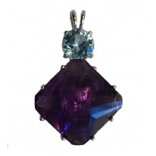 Amethyst Regular Magician Stone™  with Round Blue Topaz