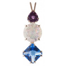 Angel Aura Super Nova™  with Trillion Cut Amethyst & Mini Magician Siberian Blue Quartz