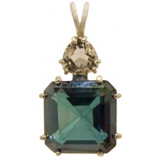 Aqua Aura Earth Heart Crystal™ with Trillion Cut Danburite