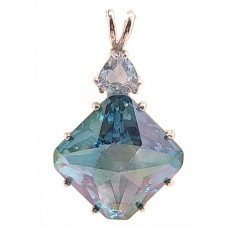 Aqua Aura Regular Magician Stone™  with Trillion White Topaz