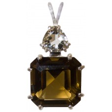 Citrine Earth Heart Crystal™  with Trillion Cut Golden Labradorite