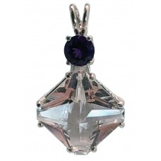 Clear Quartz Small Magician™  with Round Cut Amethyst