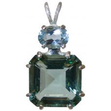 Colombian Obsidian Earth Heart Crystal™  with Oval Cut Blue Topaz
