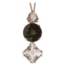 Moldavite Super Nova™  with Trillion Cut Phenacite & Mini Magician Danburite