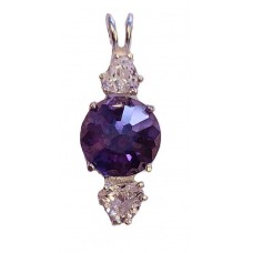 Tanzine Aura Mini Radiant Heart™  with Trillion Cut Phenacite & Trillion Cut Danburite