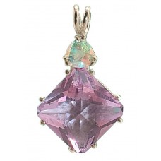 Ruby Lavender Quartz Small Magician Stone™  with Trillion Mystic Topaz