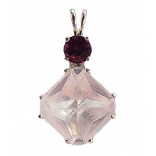 Rose Quartz Small Magician™ with Round Rhodolite Garnet