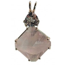Rose Quartz Small Magician™  with Trillion Cut Danburite
