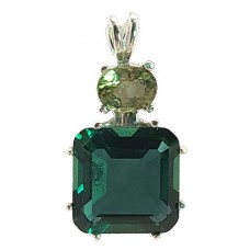 Siberian Green Quartz Earth Heart Crystal™  with Oval Green Tourmaline