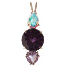 Siberian Purple Quartz Super Nova™  withPear Mystic Topaz & Ruby Lavender Quartz