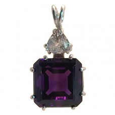 Siberian Purple Quartz Earth Heart Crystal™  with Trillion Morganite