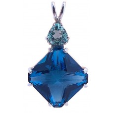 Tibetan Blue Obsidian Small Magician™  with Trillion Cut Colombian Obsidian