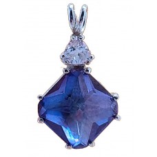 Tanzine Aura Small Magician Stone™  with Trillion Cut White Topaz