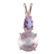 Angel Aura Mini radiant Heart™  with Pear Cut Ruby Lavender Quartz 