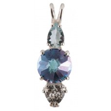 Aqua Aura Mini Radiant Heart™  with Pear Cut Aquamarine & Trillion Cut White Topaz
