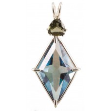 Aqua Aura Ascension Star™  with Trillion Cut Moldavite