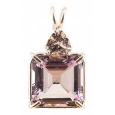 Amethyst Earth Heart Crystal™  with Trillion Cut Morganite