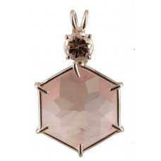 Rose Quartz Flower of Life™ with Round Cut Danburite