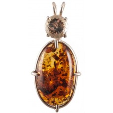 Amber with Round Portuguese Cut Golden Labradorite