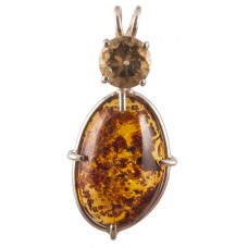 Amber with Round Cut Citrine