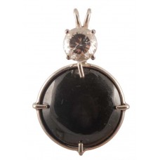 Black Jade with Round Portuguese Cut White Topaz