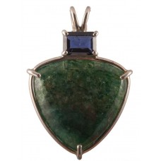 Green Aventurine with Emerald Cut Iolite