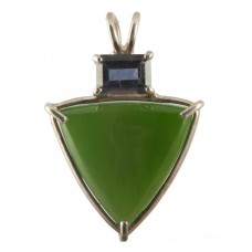 Jade with Emerald Cut Iolite
