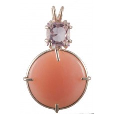 Pink Opal with Square Cut Amethyst