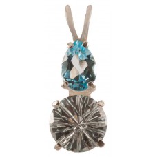White Topaz 8mm Mini Super Nova With Blue Topaz