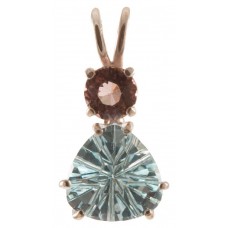 Blue Topaz Mini Super Nova™ Trillion with Round Cut Violet Tourmaline