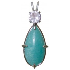 Amazonite with Round Cut Rose Quartz