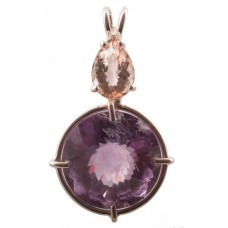 Amethyst Radiant Heart Crystal™ with Pear Cut Morganite