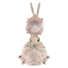 Angel Aura Super Nova™ Trillion with Round Cut Rose Quartz