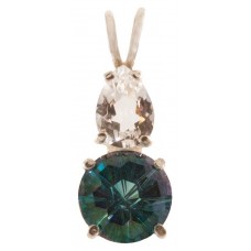 Aqua Topaz Mini Super Nova™ with Pear Cut Clear Quartz