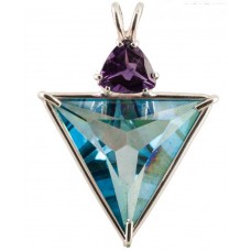 Aqua Aura Angelic Star™  with Trillion Cut Amethyst