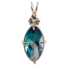 Aqua Aura Infinite Eye™ with Trillion Cut White Topaz