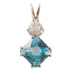Blue Topaz Mini Magician Stone™ with Trillion Cut Danburite