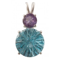 Blue Topaz Super Nova™ with Round Cut Amethyst