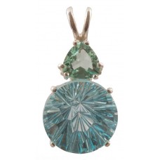 Blue Topaz Super Nova™ with Trillion Cut Colombian Obsidian