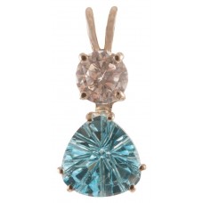Blue Topaz Mini Super Nova™ Trillion with Round Cut Danburite