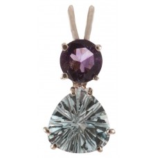 Blue Topaz Mini Super Nova™ Trillion with Round Cut Amethyst