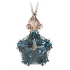 Blue Topaz Star of Venus™ with Trillion Cut Morganite