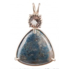 Blue Lepidolite with Portuguese Round Cut White Topaz